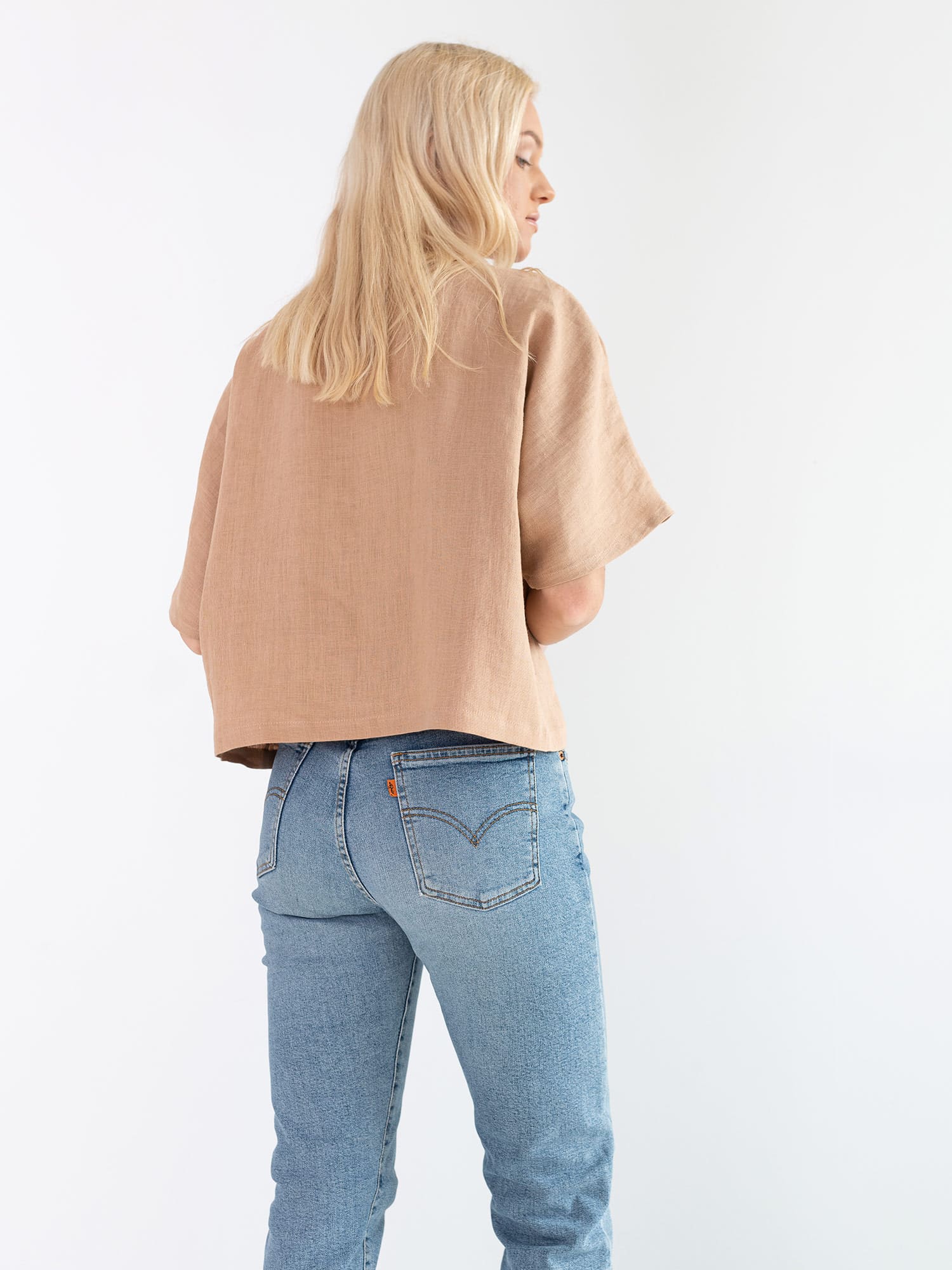 Linen Boxy Tee