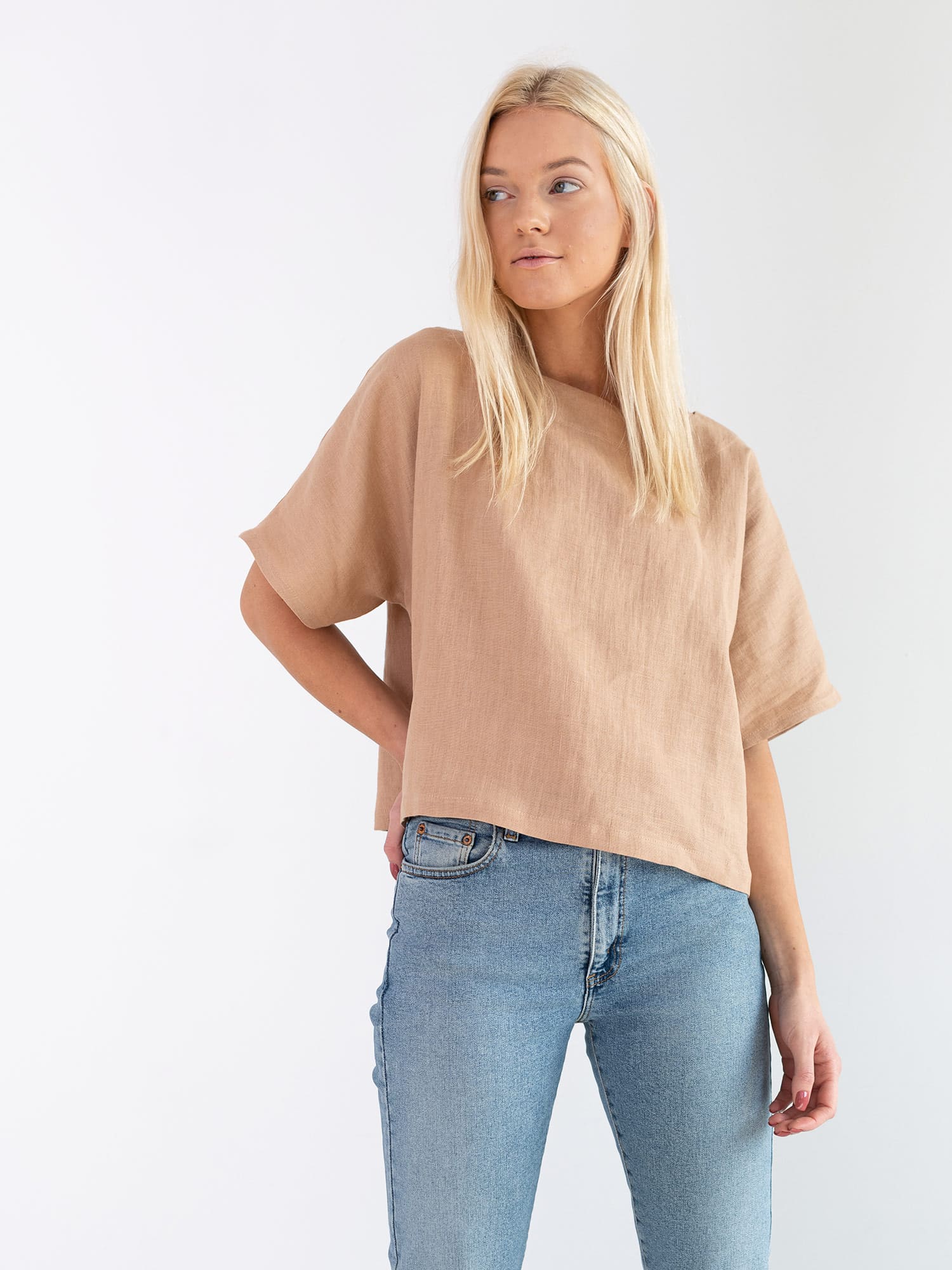 Linen Boxy Tee