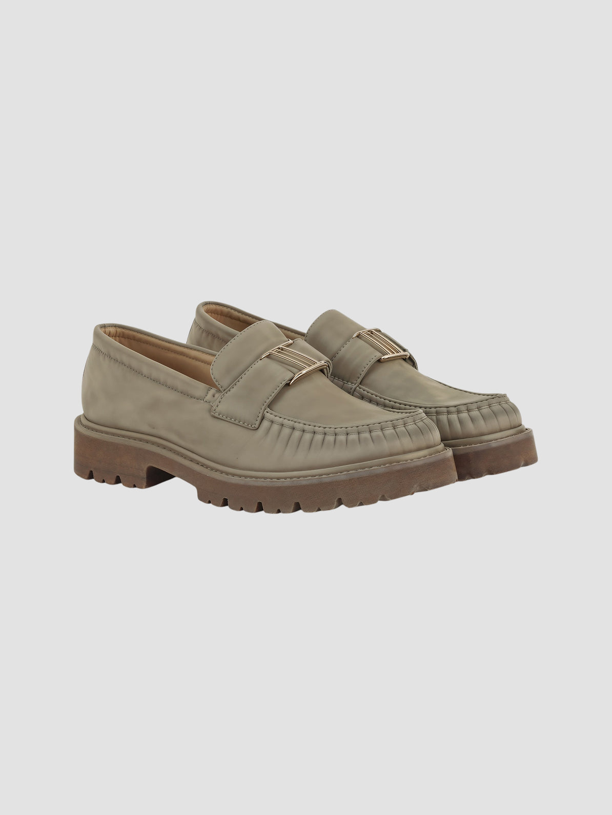 Olive Chunky Sole Loafers