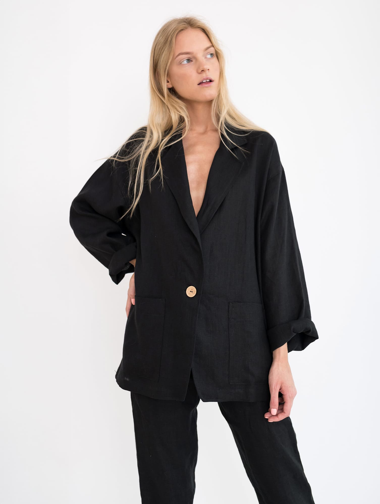 Blazer with Button Detail